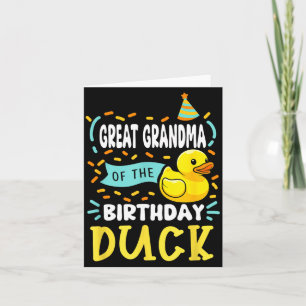 Tarjeta Bisabuela del pato de goma niño del cumpleaños pat