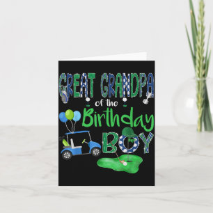 Tarjeta Bisabuelo del niño de cumpleaños hoyo en uno golf