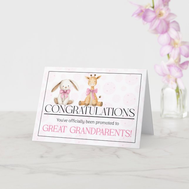 Tarjeta Bisabuelos Felicidades Nueva Bebé Rosa (Orquídea)