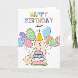 Tarjeta Biscuit White Samoyed Dog Happy Birthday Card
