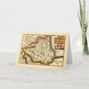 Tarjeta Bishopprick del Mapa Antiguo del Condado de Durham