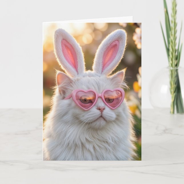 Tarjeta Bisnieta Conejo de Pascua con Orejas de Conejo (Anverso)