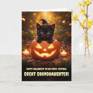 Tarjeta Bisnieta Feliz Halloween Gatito Adorable