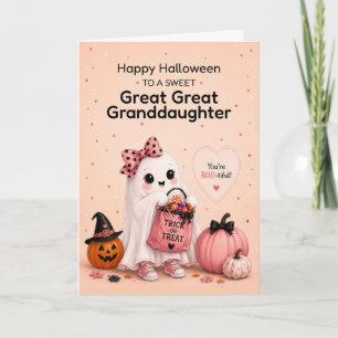Tarjeta Bisnieta Halloween Fantasma Lindo