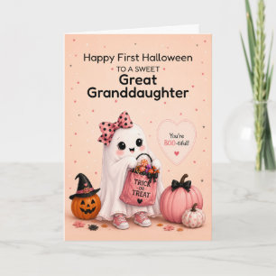 Tarjeta Bisnieta Primer Halloween Fantasma de Coche Lindo
