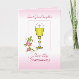 Tarjeta Bisnieta Rosa Primera Comunión
