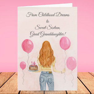 Tarjeta Bisnieta Sweet Sixteen Jeans de Niña 