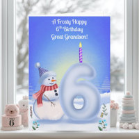 Bisnieto Cumpleaños número 6 Muñeco de Nieve Nevad