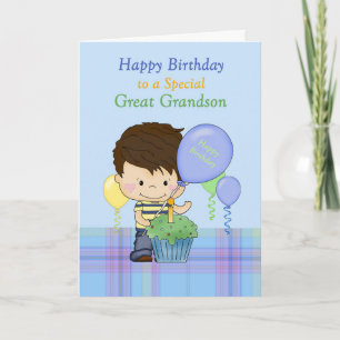 Tarjeta Bisnieto Especial Feliz Cumpleaños con Niño