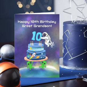 Tarjeta Bisnieto Feliz Cumpleaños 10 Astronauta