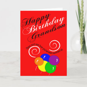 Tarjeta bisnieto gracioso feliz cumpleaños