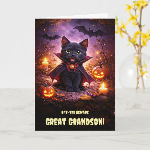 Tarjeta Bisnieto Lindo Feliz Halloween Vampiro