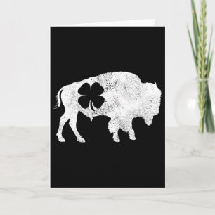 Tarjeta Bisonte de Búfalo Trébol Día de San Patricio Santo