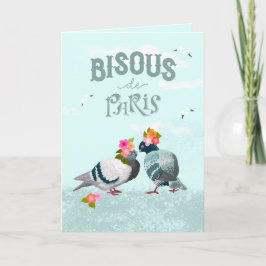 Tarjeta Bisous de Paris Kisses from Paris French Language