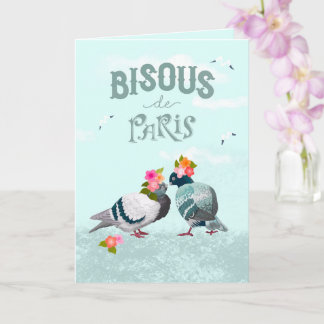 Tarjeta Bisous de Paris Kisses from Paris French Language