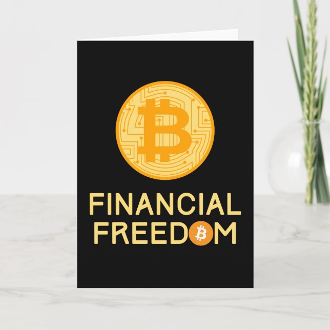Tarjeta Bitcoin BTC de la libertad financiera invierte (Anverso)