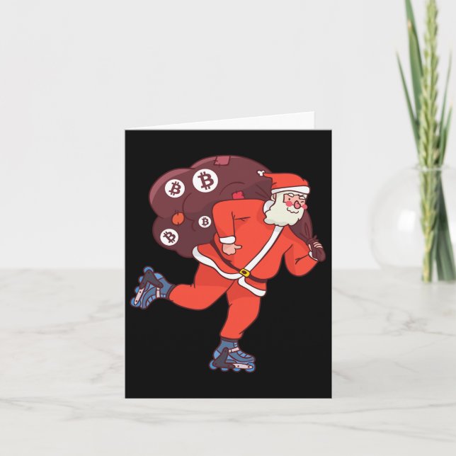 Tarjeta Bitcoin Santa Claus Criptomoneda Santa Cripto En (Anverso)