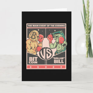 Tarjeta Bitcoin vs Dollar Bill Funny BTC Crypto