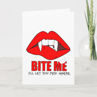 Tarjeta Bite Me Halloween