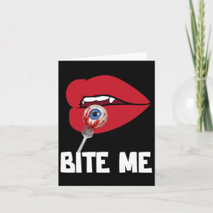 Tarjeta Bite Me Y Vampiro Lips disfraz de fiesta de Hallow