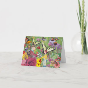 Tarjeta Bl;tanque y hermoso jardín de primavera