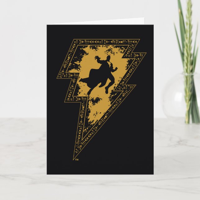 Tarjeta Black Adam Distressed Lightning Bolt Graphic (Anverso)