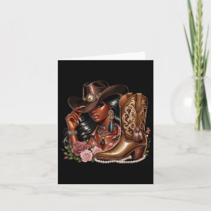 Tarjeta Black African American Cowgirl Western Country Tex