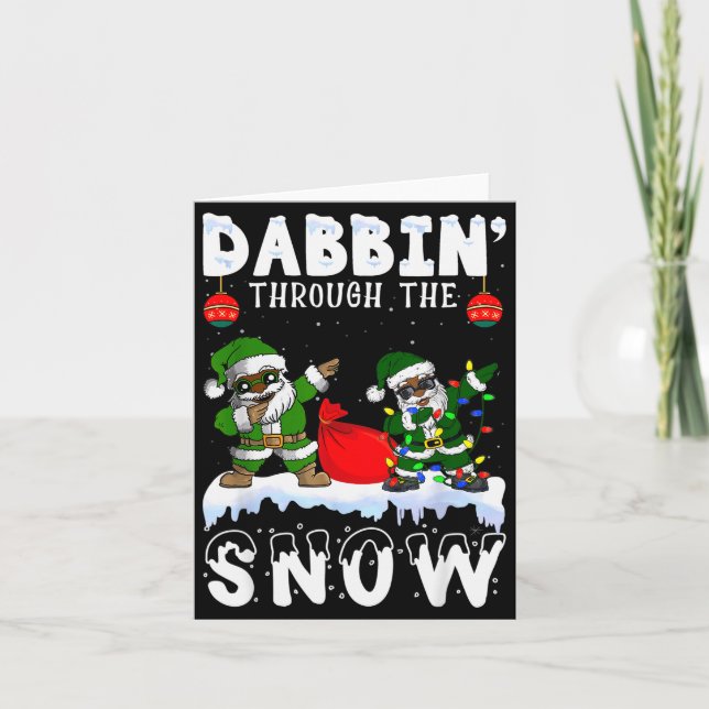 Tarjeta Black African American Santa Claus Dabbing Christm (Anverso)