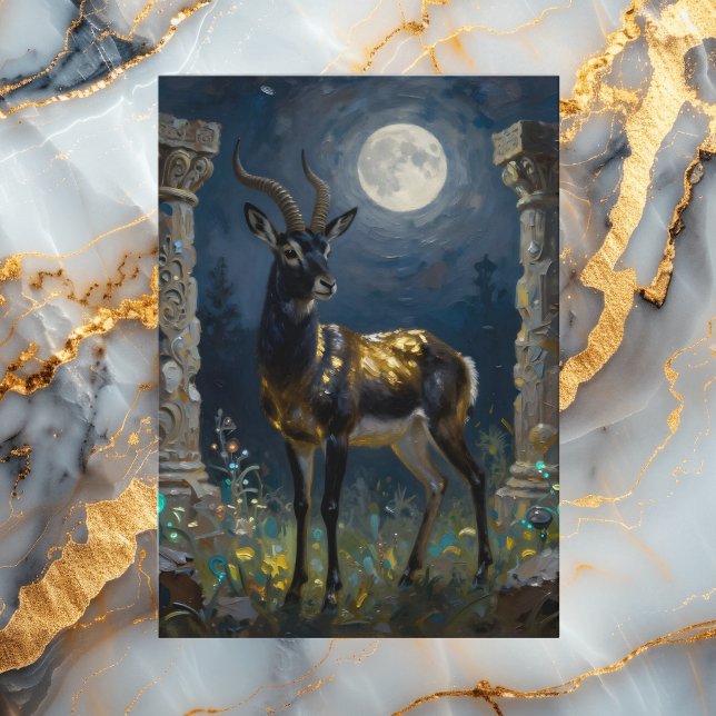 Tarjeta Black and Gold Gazelle Themed Happy Birthday  (Subido por el creador)