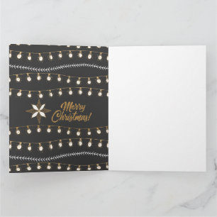 Tarjeta Black and Gold Merry Christmas Jingle Bells