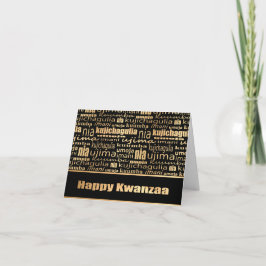 Tarjeta Black and Gold "Seven Principles" Kwanzaa
