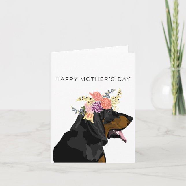 Tarjeta Black and Tan conhound Mother's Day (Día de la Mad (Anverso)