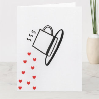 Tarjeta Black and White Cup with Red Hearts Pouring