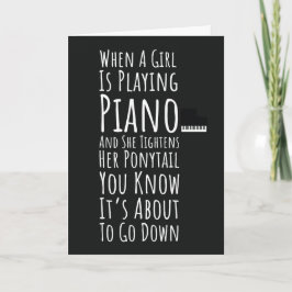 Tarjeta Black And White Funny Piano Cards For Women Her