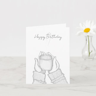 Tarjeta black and white hands with coffee on Note Card