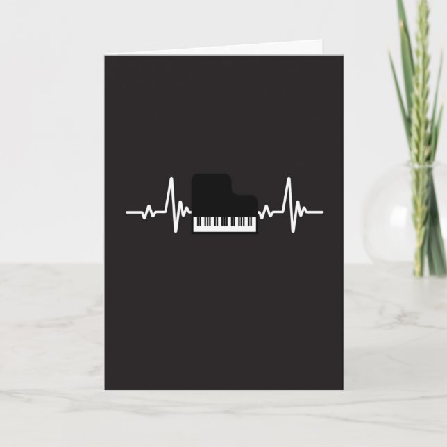 Tarjeta Black And White Pianist Cards Piano Player Music (Anverso)
