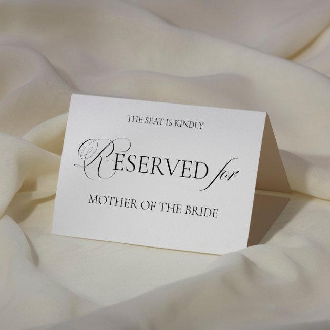 Tarjeta Black and White Wedding Reserved Place Card (Subido por el creador)