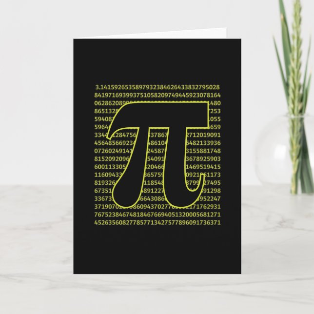 Tarjeta Black And Yellow Happy Pi Day 3.14 (Anverso)
