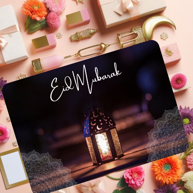 Tarjeta Black Beautiful Happy EId Mubarak Greeting Gift (Subido por el creador)