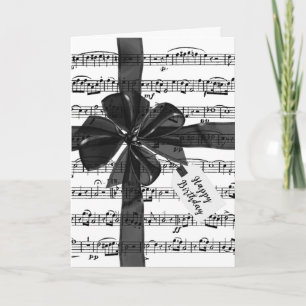 Tarjeta Black Birday Bow On Music