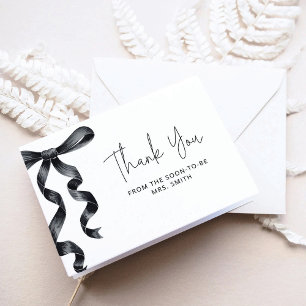 Tarjeta Black Bow Bridal Shower