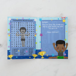Tarjeta Black Boys Gymnastics Word Search Happy Birday