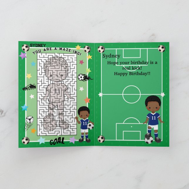 Tarjeta Black Boys Soccer, eres un feliz cumpleaños (Interior)