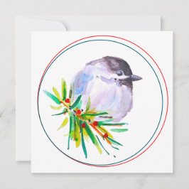 Tarjeta Black Capped Chickadee Watercolour
