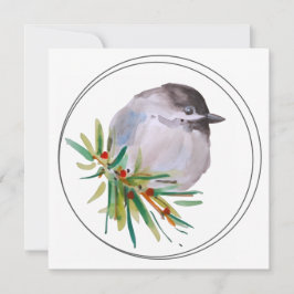 Tarjeta Black Capped Chickadee Watercolour