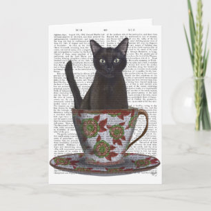 Tarjeta Black Cat in Teacup