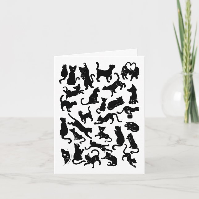 Tarjeta Black Cat Pattern  (Anverso)