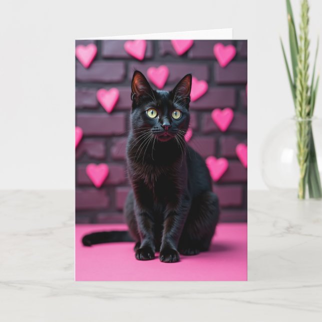 Tarjeta Black Cat Valentine Love Card (Anverso)
