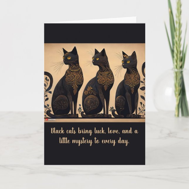 Tarjeta Black Cats Lover Folded Greeting Card (Anverso)