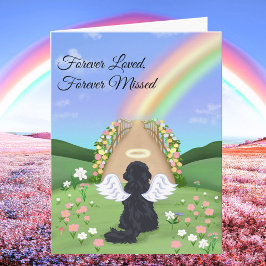 Tarjeta Black Cavalier King Charles Rainbow Bridge 
